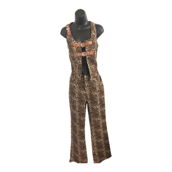 Cheetah‎ animal print khaki twill look rodeo style jeans pants size Medium new - Picture 3 of 16